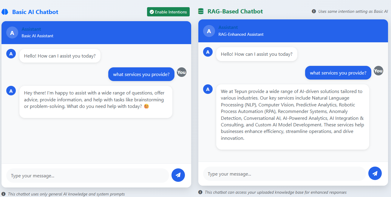 General AI vs RAG AI Comparison 2